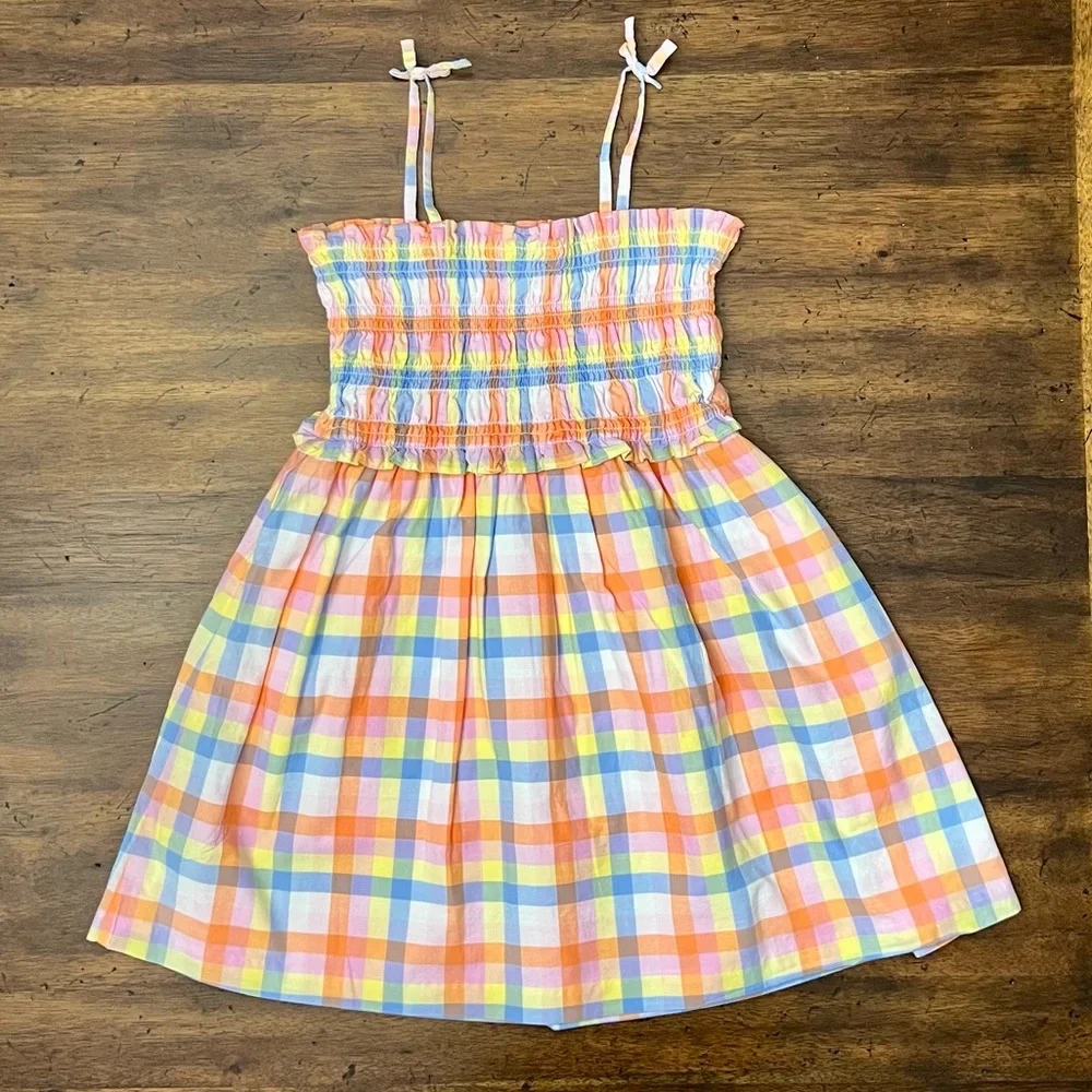 Janie and Jack Plaid Smocked Dress Sz 8 EUC - Picture 7 of 8